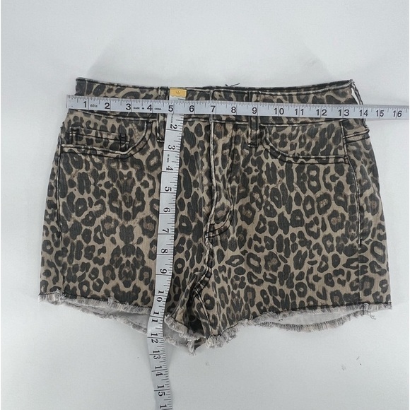 So Brown Tan Cheetah Print High Rise Jean Cut Off Shortie Shorts Size 5 Women’s - Picture 5 of 6